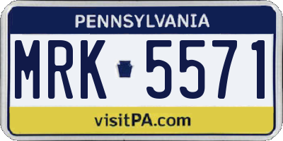 PA license plate MRK5571