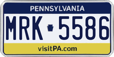 PA license plate MRK5586