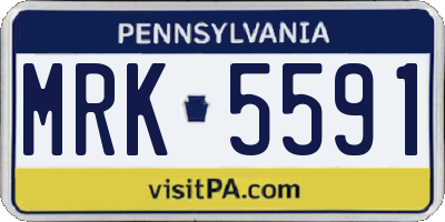 PA license plate MRK5591