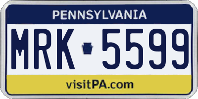 PA license plate MRK5599