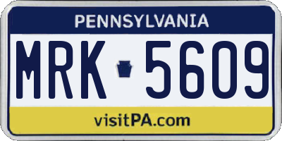 PA license plate MRK5609