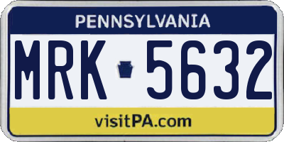 PA license plate MRK5632