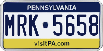 PA license plate MRK5658