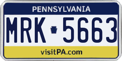 PA license plate MRK5663