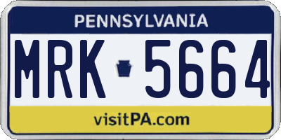 PA license plate MRK5664