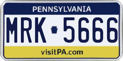 PA license plate MRK5666