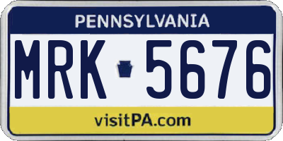 PA license plate MRK5676
