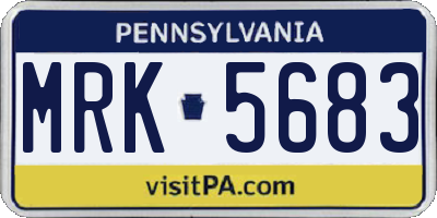 PA license plate MRK5683