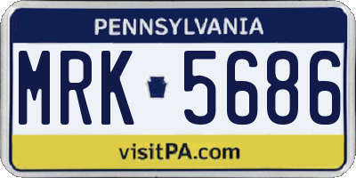 PA license plate MRK5686