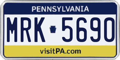 PA license plate MRK5690