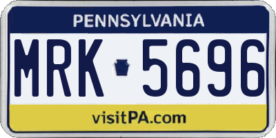 PA license plate MRK5696
