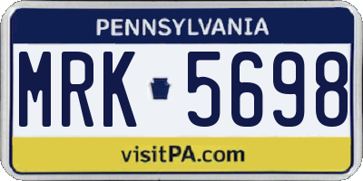 PA license plate MRK5698