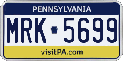 PA license plate MRK5699