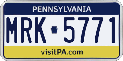 PA license plate MRK5771