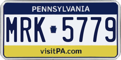 PA license plate MRK5779
