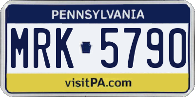 PA license plate MRK5790