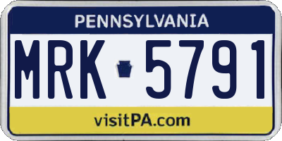 PA license plate MRK5791