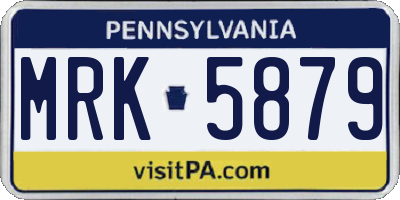 PA license plate MRK5879