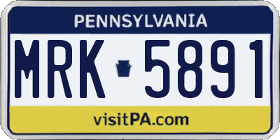 PA license plate MRK5891
