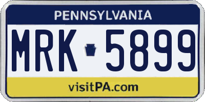 PA license plate MRK5899