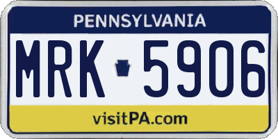 PA license plate MRK5906