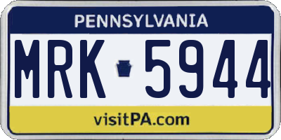 PA license plate MRK5944
