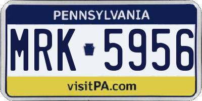 PA license plate MRK5956