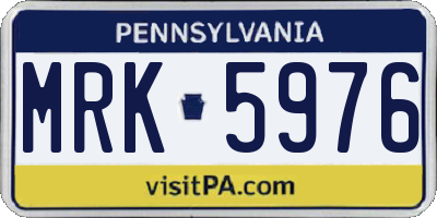 PA license plate MRK5976