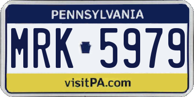 PA license plate MRK5979