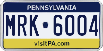 PA license plate MRK6004