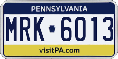 PA license plate MRK6013