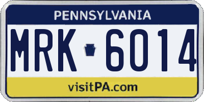 PA license plate MRK6014