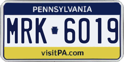 PA license plate MRK6019