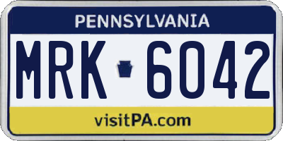 PA license plate MRK6042