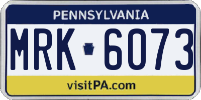 PA license plate MRK6073
