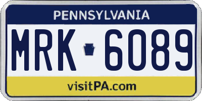 PA license plate MRK6089