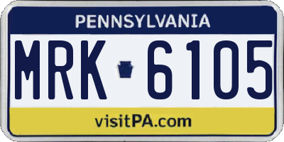 PA license plate MRK6105