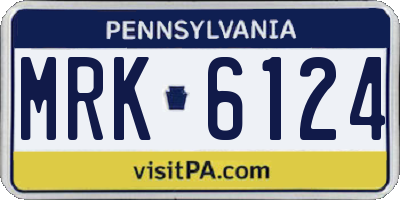 PA license plate MRK6124