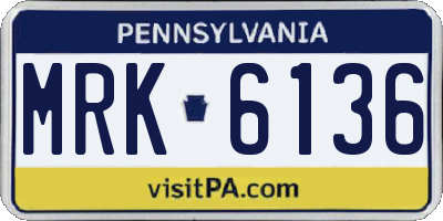 PA license plate MRK6136