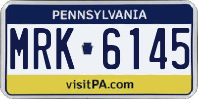 PA license plate MRK6145