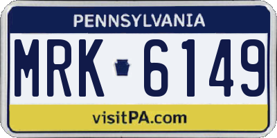 PA license plate MRK6149