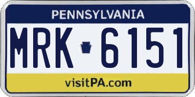 PA license plate MRK6151