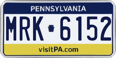 PA license plate MRK6152