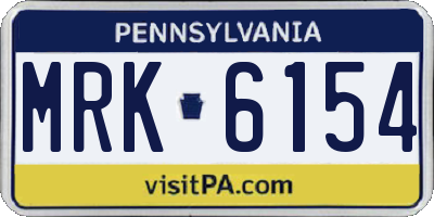 PA license plate MRK6154