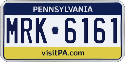 PA license plate MRK6161
