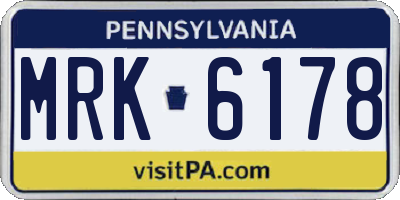 PA license plate MRK6178