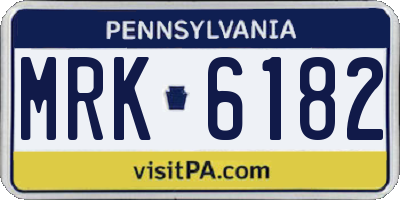 PA license plate MRK6182