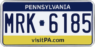 PA license plate MRK6185