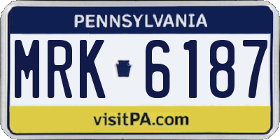PA license plate MRK6187