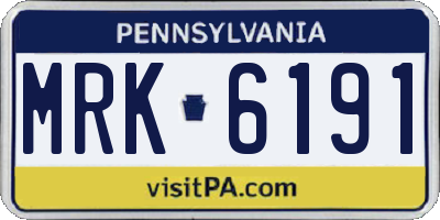 PA license plate MRK6191